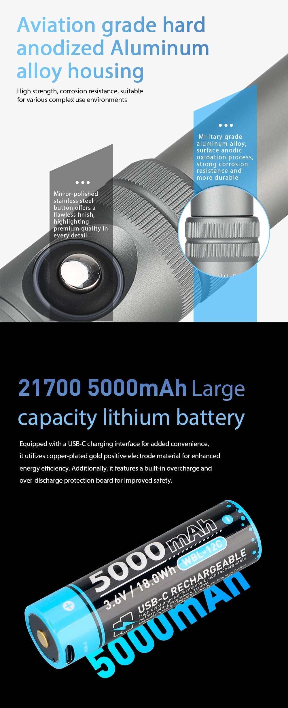 WF109 SN2200 Diving Torch 2200 Lumens 10